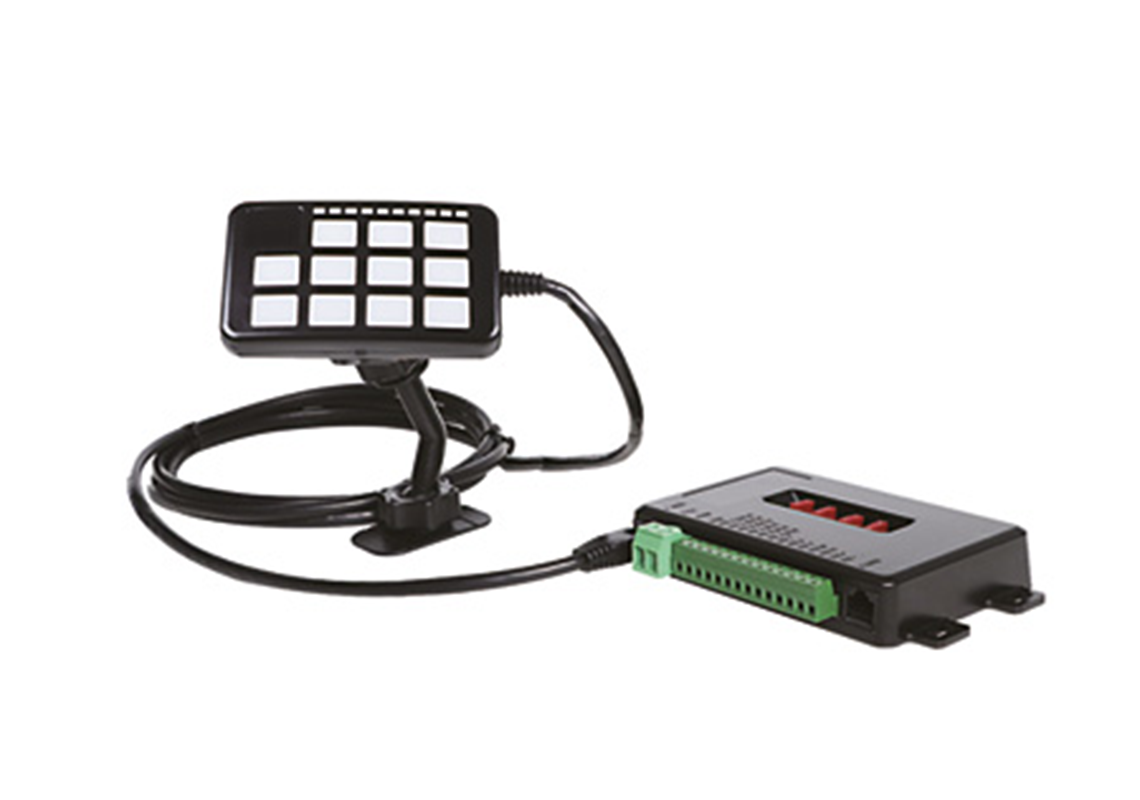 11-key customizable control panel for industrial vehicles